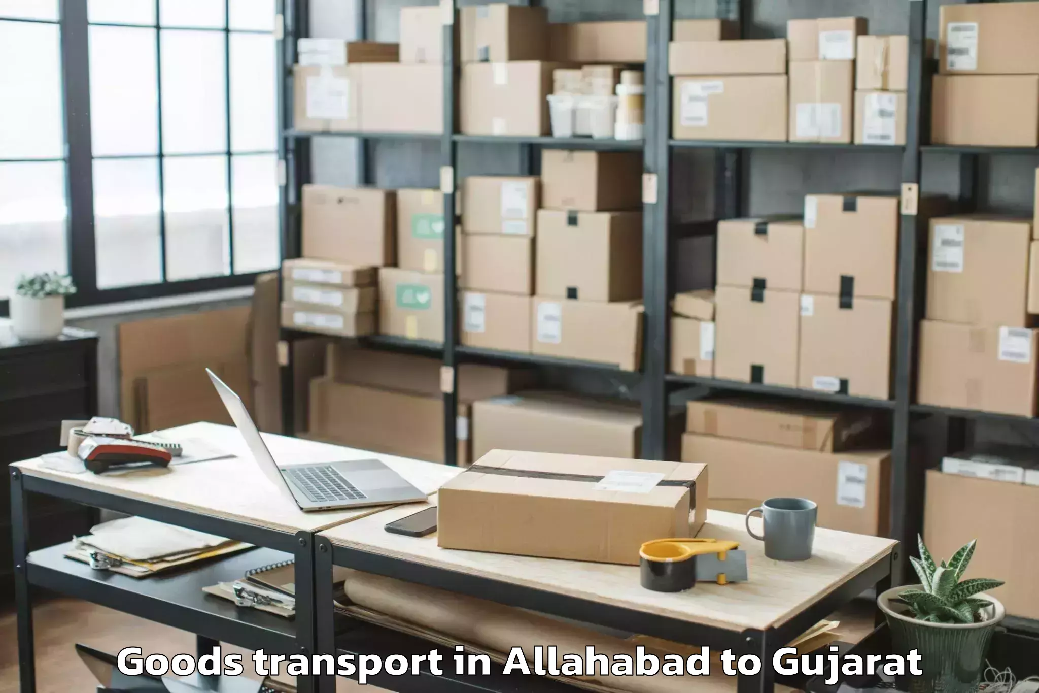 Reliable Allahabad to Visavadar Goods Transport